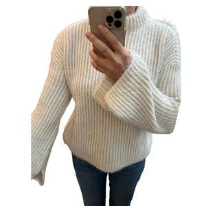 Ribbed Sweater with Wide Sleeves
